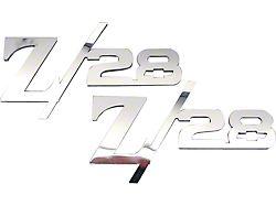 Camaro Fender Emblems, Z28 With Bowtie, Stainless Steel, 1967-1969 (Z/28 Coupe)