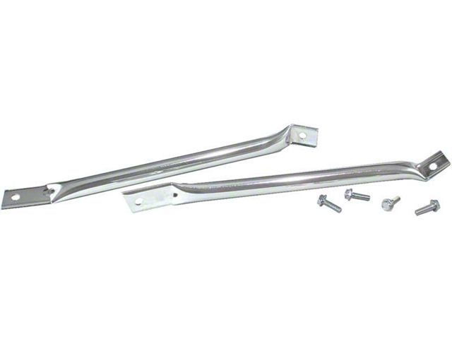 Fender to Radiator Support Bars; Chrome (67-69 Camaro)