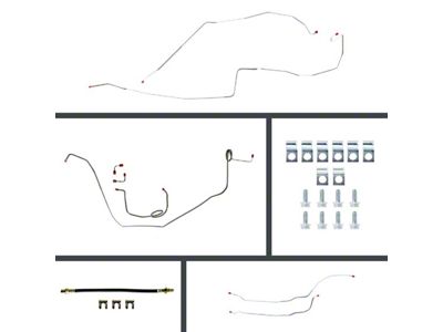 The Right Stuff Detailing Pre-Bent Front Disc Conversion Rear Drum Brake Line Kit; Stainless Steel (1967 Camaro w/ Manual Brakes)