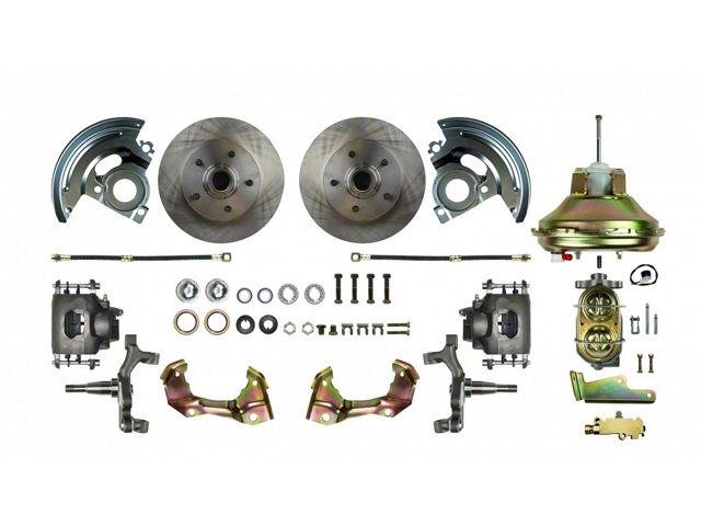 Camaro Front Power Disc Brake Conversion Kit With 11 Factory Syle Booster, 2 Drop, 1967-1969