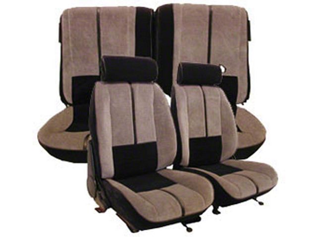 Camaro Front & Rear Seat Cover Set, Velour, For Cars With Deluxe Interior & Rear Split Seat, 1988-1992