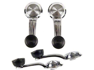 Camaro Front & Rear Window Crank Handles, Black, 1969