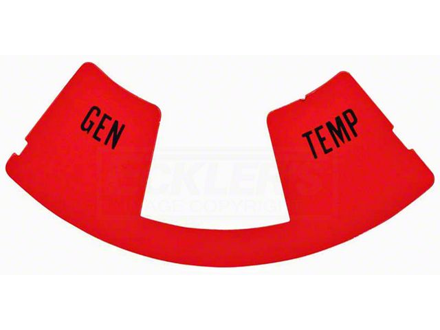 Camaro Fuel Gauge, Generator And Temperature Warning, Lens, 1967-1968