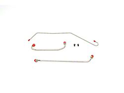Camaro Fuel Line Set, Fuel Pump To Carburetor, Stainless Steel, 3-Piece, 350/300hp, 3/8, With 1/4 Return Line, 1969