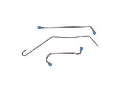 Camaro Fuel Line Set, Fuel Pump To Carburetor, Stainless Steel, 3-Piece, 396/325-350hp, 3/8, With 1/4 Return Line, 1969