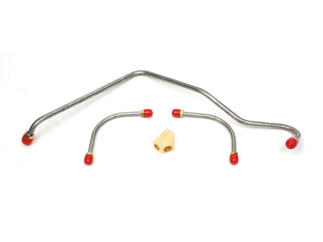 Camaro Fuel Line Set, Fuel Pump To Holley Carburetor, Steel, Z28, 3/8, 1967-1968 (Z28 Coupe)