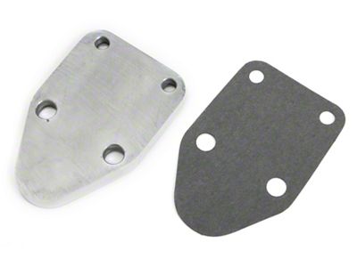 Fuel Pump Block Off Plate; Ball Milled Aluminum (67-81 Small Block V8 Camaro)