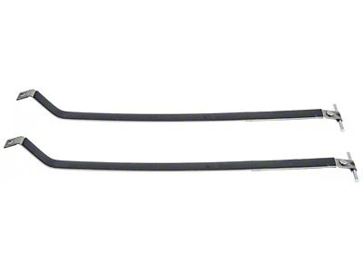 Fuel Tank Mounting Straps with Rubber Inserts; Stainless Steel (82-02 Camaro)