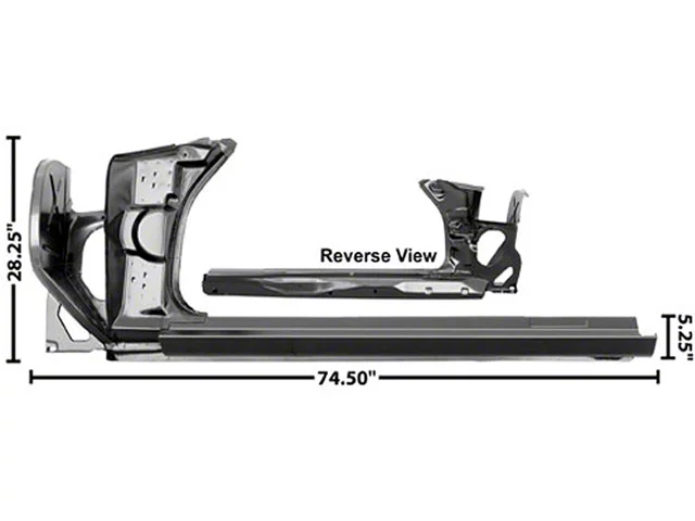 Camaro Full Rocker Panel Assembly, Right, 1970-1973