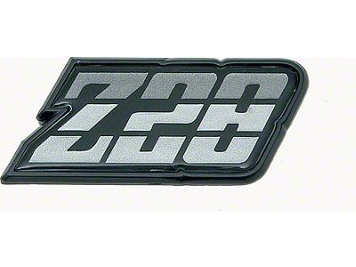 Camaro Gas Door Emblem, Z28, Silver, 1980-1981 (Z/28 Coupe)