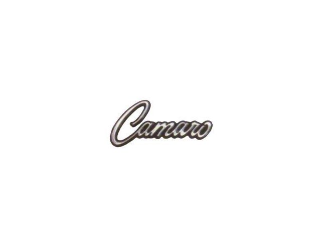 Camaro Glove Box Door Emblem, Camaro Script, With Mounting Clips, 1968