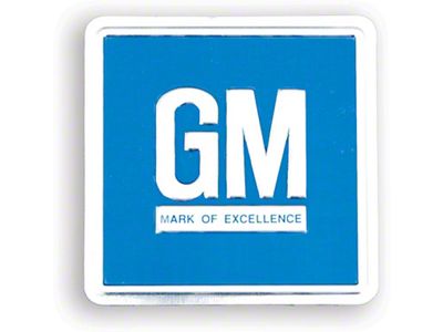 Door GM Mark Of Excellence Decal,Blue Emobssed,OE, 1968-1974