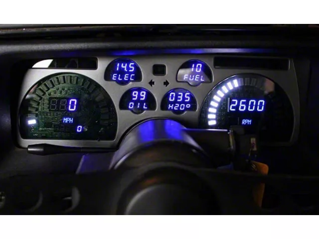 Camaro Green, LED Digital Replacement Gauge Cluster, 1991-1992