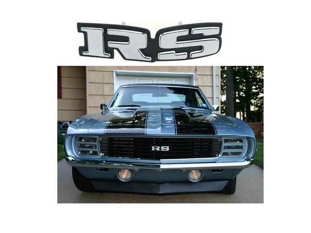 Camaro Grille Emblem, RS, For Cars With Rally Sport RS Grille, 1969