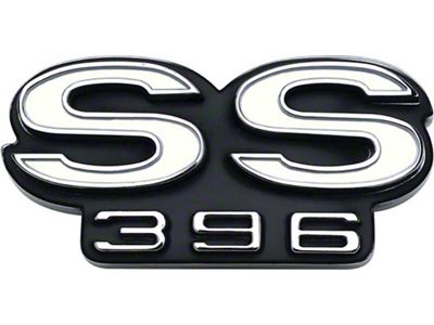 Camaro Grille Emblem, SS396, For Cars With Standard Non-Rally Sport Grille, 1968