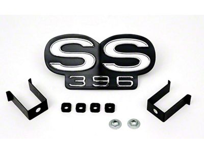 Camaro Grille Emblem, SS396, For Cars With Standard Non-Rally Sport Grille, 1969