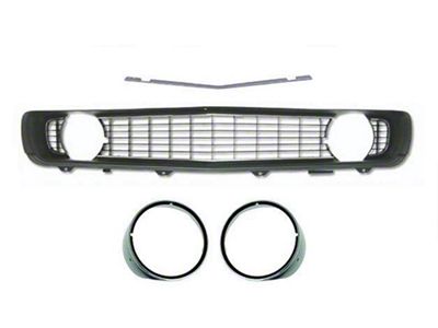 Grille Kit,w/Blk Grille/Silv H/L Bezels Trim,Std,Non RS,1969