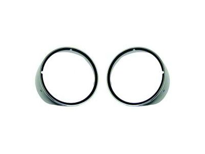 69 Headlamp Bezel-w/chrome, Pair