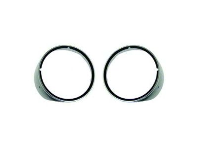 69 Headlamp Bezel-w/chrome, Pair