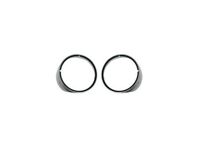 Headlight Bezels with Trim; Matte Black Inserts (1969 Camaro, Excluding RS)
