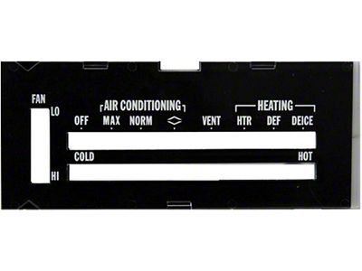 Camaro Heater Control Lens, With Air Conditioning, 1970-1972