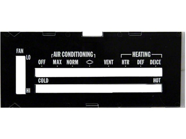 Camaro Heater Control Lens, With Air Conditioning, 1970-1972