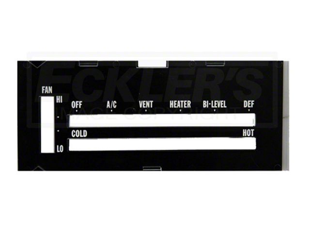 Camaro Heater Control Lens, With Air Conditioning, 1973