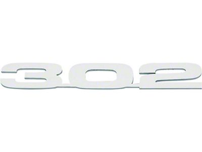 Camaro Hood Emblems, 302, Cowl, Stainless Steel, 1967-1969