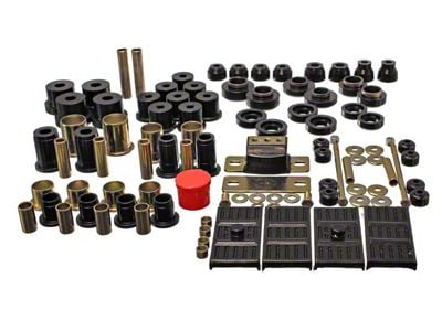 Hyper-Flex System Master Bushing Kit; Black (67-69 Camaro w/ Mono-Leaf Springs)