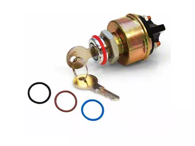 Ignition Switch with Retro Bezel and 4 Color Bands (Universal; Some Adaptation May Be Required)