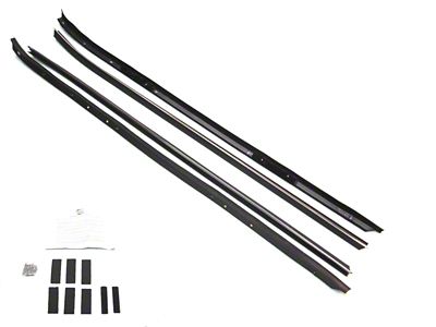 Inner and Outer Belt Weatherstrip Kit with Installation Kit; Driver and Passenger Side (70-81 Camaro w/ Inner Flat Chrome Bead & w/o Outer Flat Chrome Bead)