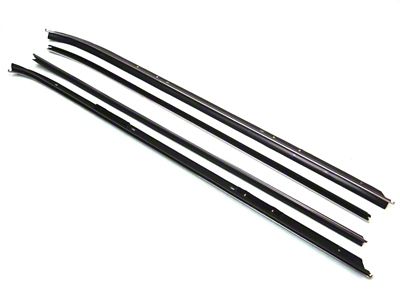Inner and Outer Belt Weatherstrip Kit; Driver and Passenger Side (70-81 Camaro w/ Inner Flat Bead and Outer Round Chrome Bead)