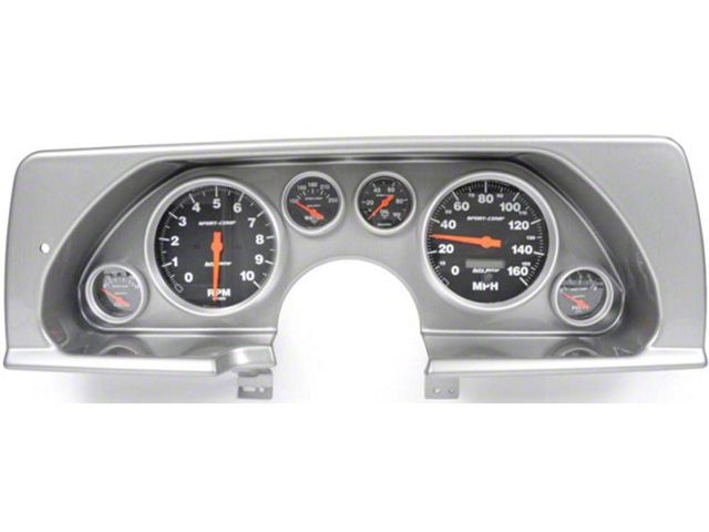 Camaro Instrument Cluster, Brushed Aluminum, With AutometerSport Comp II Gauges, 1990-1992