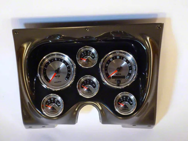 Camaro Instrument Cluster Panel, Carbon Fiber Finish, With American Muscle Series AutoMeter Gauges, 1967-1968