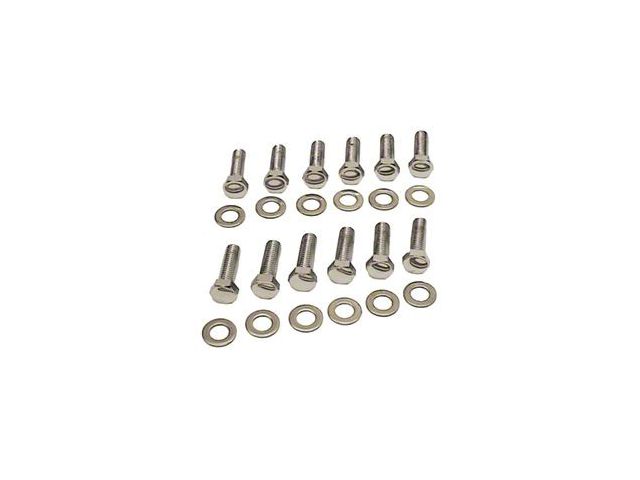 Camaro Intake Manifold Bolt Set, Small Block, Chrome, 1967-1969