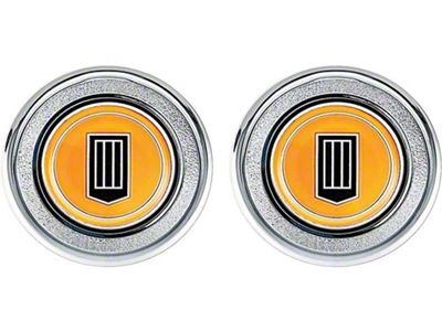 Camaro Interior Door Panel Emblems, Orange Badge, 1979-1981