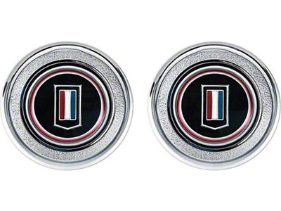Camaro Interior Door Panel Emblems, Red/White/Blue Badge, 1974-1979