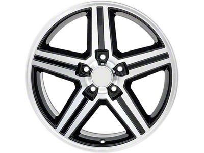 IROC Replica Gloss Black Machined Wheel; 18x8; 0mm Offset (82-92 Camaro)