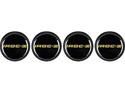 IROC-Z Style Wheel Center Cap Set; Black and Gold (85-87 Camaro)