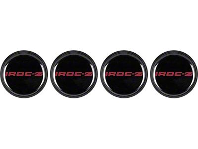 IROC-Z Wheel Center Caps; Black and Red (85-87 Camaro Iroc-Z)
