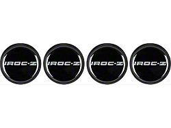 IROC-Z Style Wheel Center Cap Set; Black and White (85-87 Camaro)