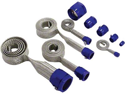 Camaro K&N, Universal Hose Cover Kit, Stainless Steel, With Blue Clamps, 1967-02