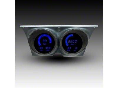 LED Digital Gauge Panel with GPS Sending Unit; Blue (67-68 Camaro)