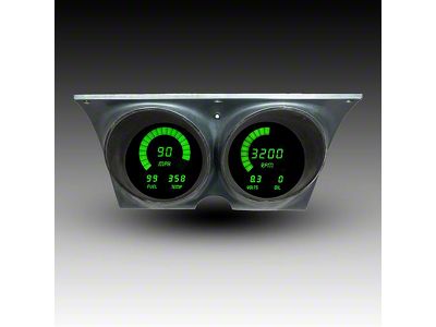LED Digital Gauge Panel with GPS Sending Unit; Green (67-68 Camaro)