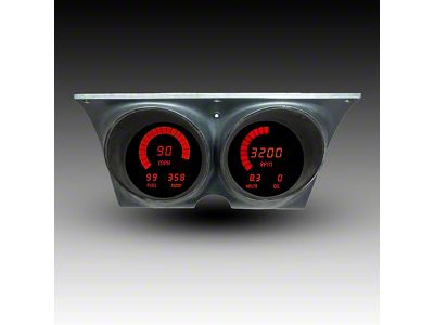 LED Digital Gauge Panel with GPS Sending Unit; Red (67-68 Camaro)