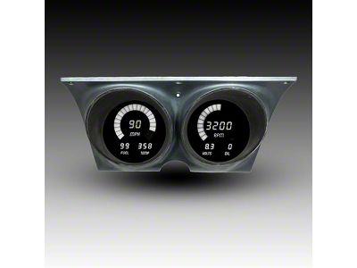 LED Digital Gauge Panel with GPS Sending Unit; White (67-68 Camaro)