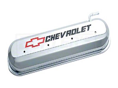 Camaro LS V8 Valve Cover Chrome With Recessed Red And Black Emblems