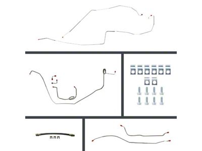 The Right Stuff Detailing Pre-Bent Manual 4-Wheel Disc Conversion Brake Line Kit; OE Steel (1968 Camaro)