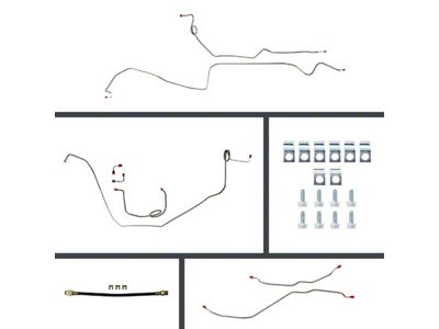 The Right Stuff Detailing Pre-Bent Manual 4-Wheel Disc Conversion Brake Line Kit; OE Steel (1969 Camaro)