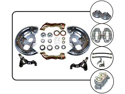 Camaro Manual Disc Brake Conversion Kit, 4 Piston Caliper, Front, 1967-1968